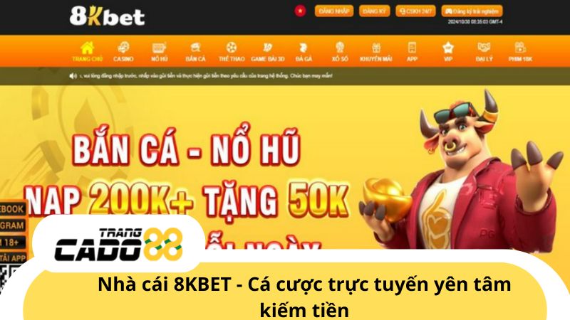 8KBET - Trang cá cược bóng đá trực tuyến yên tâm kiếm tiền